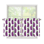 Cartoon Eggplant Pattern Print Tier Curtains