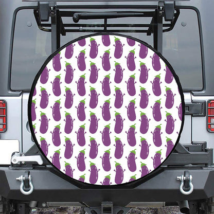Cartoon Eggplant Pattern Print Tire Cover