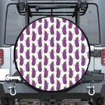 Cartoon Eggplant Pattern Print Tire Cover