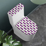 Cartoon Eggplant Pattern Print Toilet Lid And Tank Cover Set