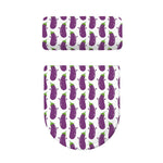 Cartoon Eggplant Pattern Print Toilet Lid And Tank Cover Set