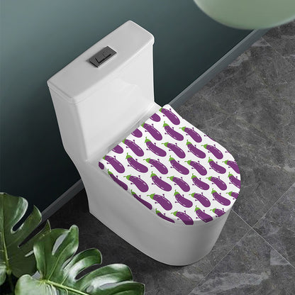 Cartoon Eggplant Pattern Print Toilet Lid Cover