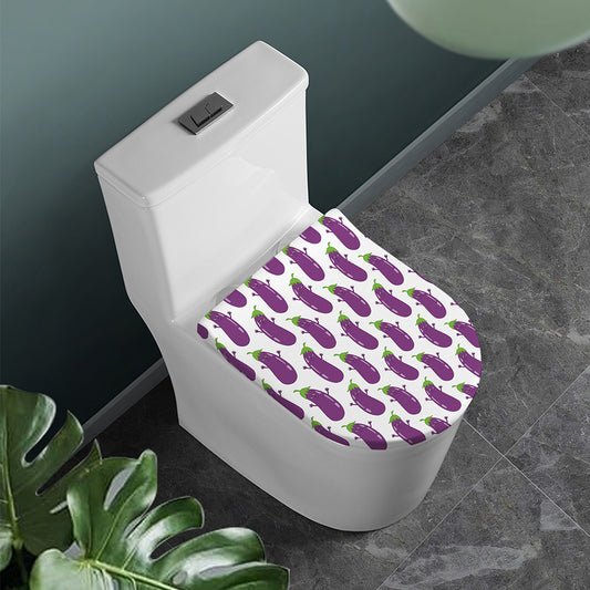 Cartoon Eggplant Pattern Print Toilet Lid Cover