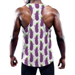 Cartoon Eggplant Pattern Print Training Tank Top