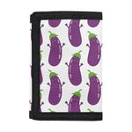 Cartoon Eggplant Pattern Print Trifold Wallet
