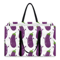 Cartoon Eggplant Pattern Print Utility Tote Bag