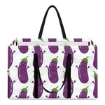 Cartoon Eggplant Pattern Print Utility Tote Bag