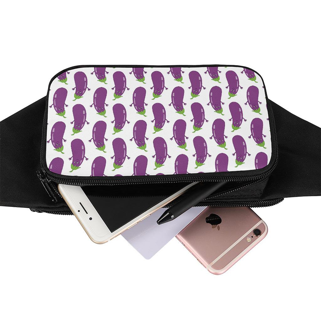 Cartoon Eggplant Pattern Print Waist Bag