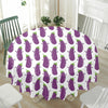 Cartoon Eggplant Pattern Print Waterproof Round Tablecloth