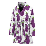 Cartoon Eggplant Pattern Print Women's Bathrobe