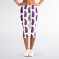 Cartoon Eggplant Pattern Print Women's Capri Leggings