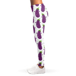 Cartoon Eggplant Pattern Print Women's Leggings
