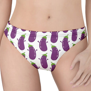 Cartoon Eggplant Pattern Print Women's Thong