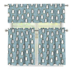 Cartoon Emperor Penguin Pattern Print 3 Piece Kitchen Curtains