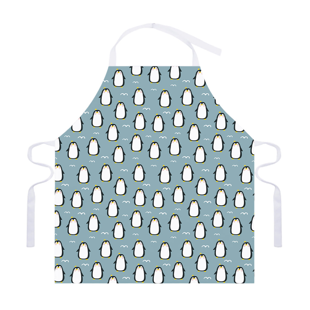 Cartoon Emperor Penguin Pattern Print Adjustable Apron