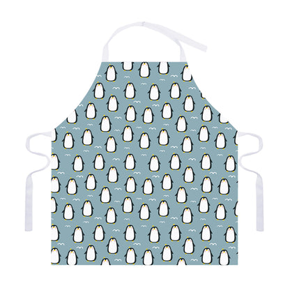 Cartoon Emperor Penguin Pattern Print Adjustable Apron