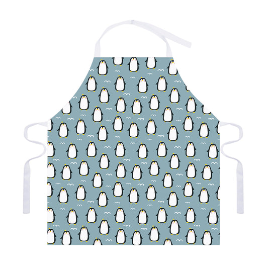Cartoon Emperor Penguin Pattern Print Adjustable Apron