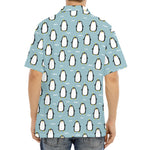Cartoon Emperor Penguin Pattern Print Aloha Shirt