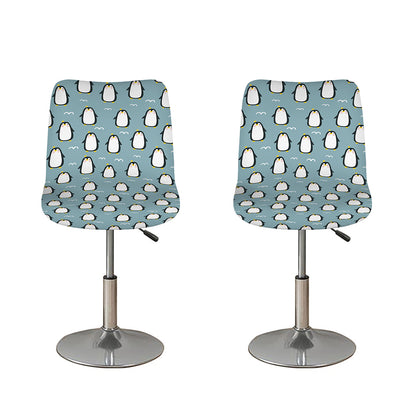 Cartoon Emperor Penguin Pattern Print Bar Stool Covers