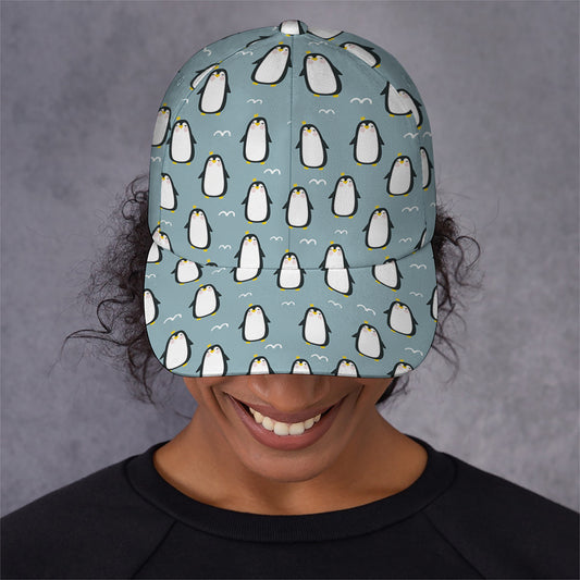 Cartoon Emperor Penguin Pattern Print Baseball Cap