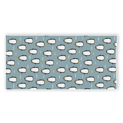 Cartoon Emperor Penguin Pattern Print Beach Towel