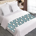 Cartoon Emperor Penguin Pattern Print Bed Runner