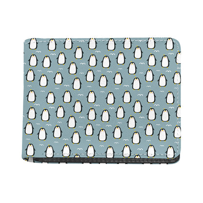 Cartoon Emperor Penguin Pattern Print Bifold Wallet