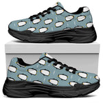 Cartoon Emperor Penguin Pattern Print Black Chunky Shoes