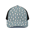 Cartoon Emperor Penguin Pattern Print Black Mesh Trucker Hat