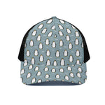 Cartoon Emperor Penguin Pattern Print Black Mesh Trucker Cap