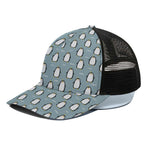Cartoon Emperor Penguin Pattern Print Black Mesh Trucker Cap
