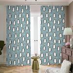Cartoon Emperor Penguin Pattern Print Blackout Pencil Pleat Curtains