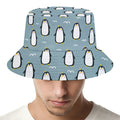 Cartoon Emperor Penguin Pattern Print Bucket Hat
