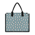 Cartoon Emperor Penguin Pattern Print Canvas Tote Bag