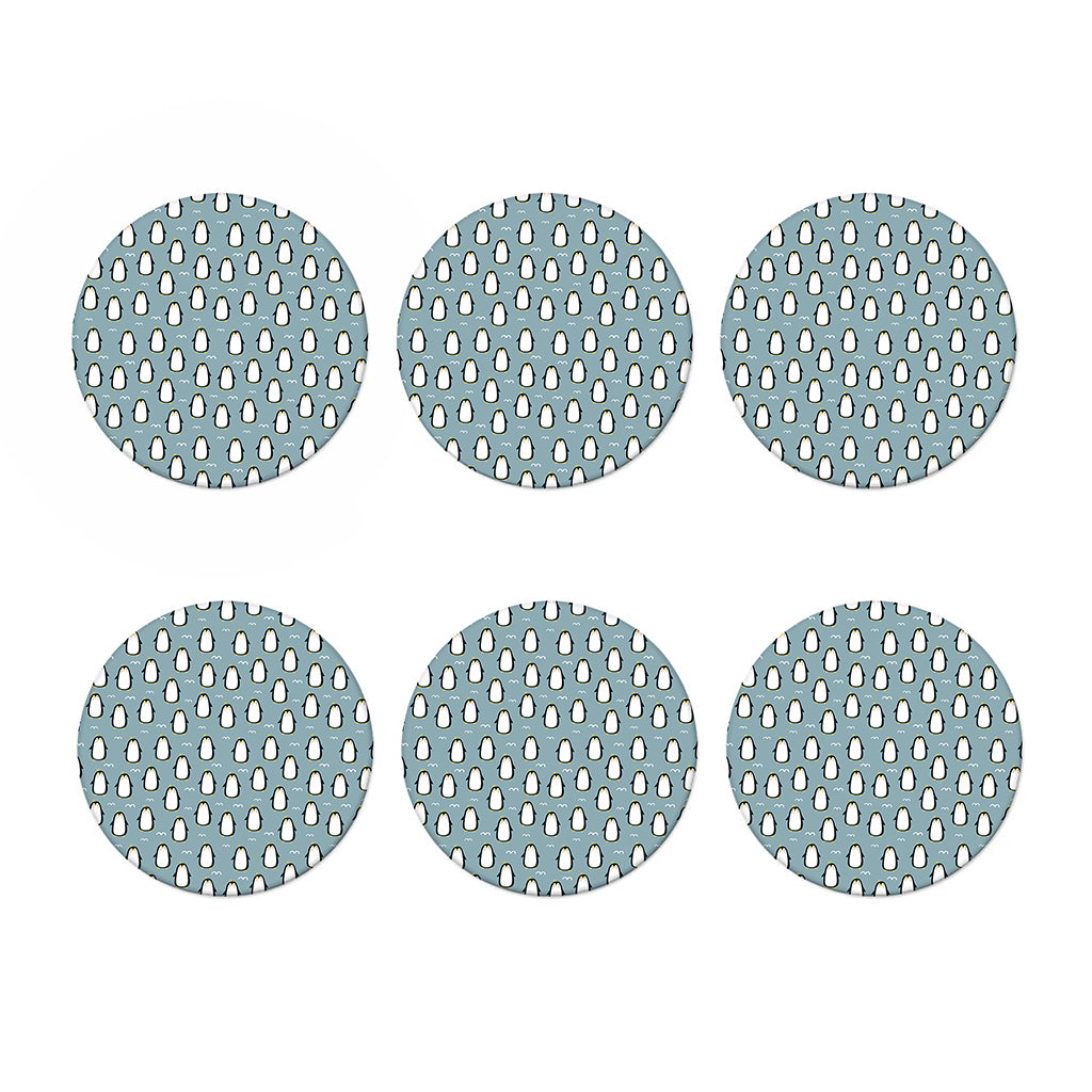 Cartoon Emperor Penguin Pattern Print Coaster Set