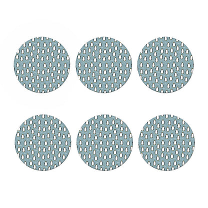 Cartoon Emperor Penguin Pattern Print Coaster Set