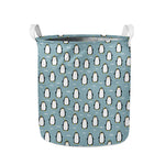 Cartoon Emperor Penguin Pattern Print Collapsible Laundry Basket