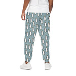 Cartoon Emperor Penguin Pattern Print Cotton Pants