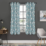 Cartoon Emperor Penguin Pattern Print Curtain