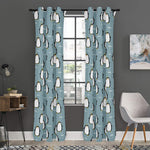 Cartoon Emperor Penguin Pattern Print Curtain