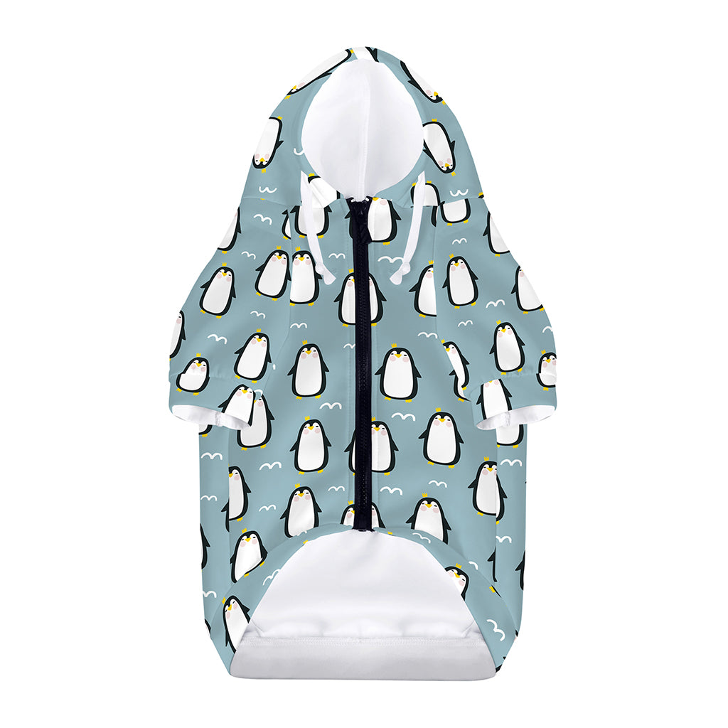 Cartoon Emperor Penguin Pattern Print Dog Zip Up Hoodie