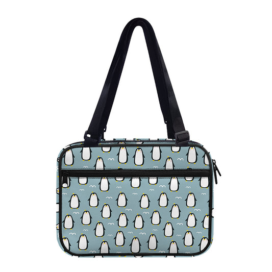Cartoon Emperor Penguin Pattern Print Double Strap Bible Bag