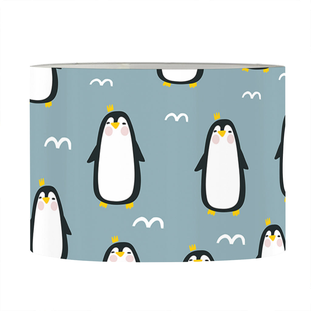 Cartoon Emperor Penguin Pattern Print Drum Lamp Shade