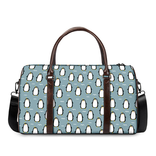 Cartoon Emperor Penguin Pattern Print Duffle Bag