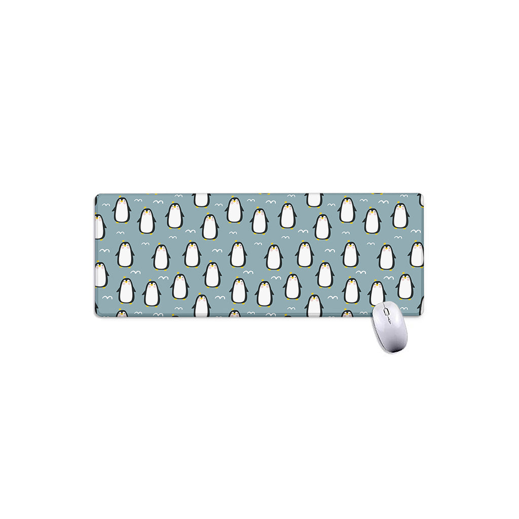 Cartoon Emperor Penguin Pattern Print Extended Mouse Pad