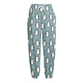 Cartoon Emperor Penguin Pattern Print Fleece Lined Knit Pants