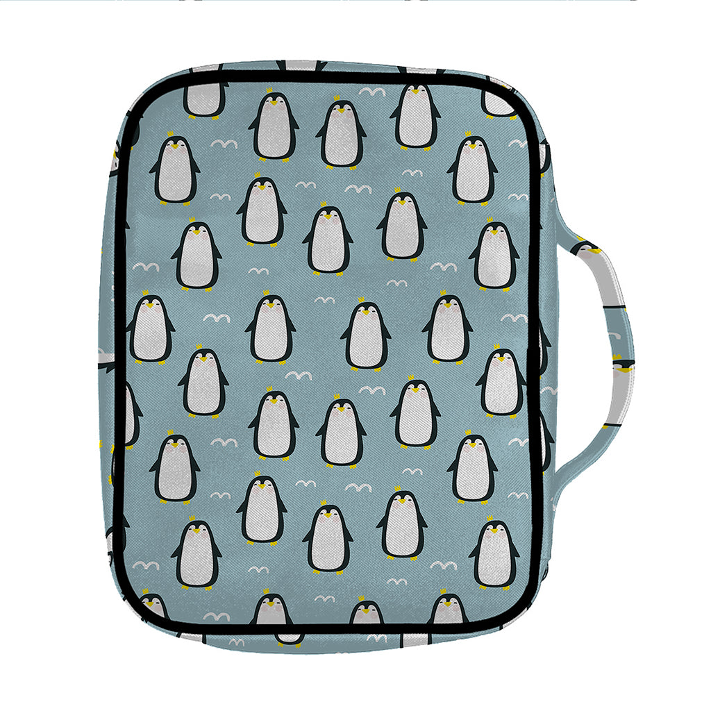 Cartoon Emperor Penguin Pattern Print Front Pocket Bible Bag
