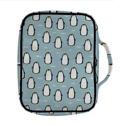 Cartoon Emperor Penguin Pattern Print Front Pocket Bible Bag