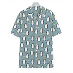 Cartoon Emperor Penguin Pattern Print Hawaiian Shirt