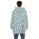 Cartoon Emperor Penguin Pattern Print Hoodie Blanket